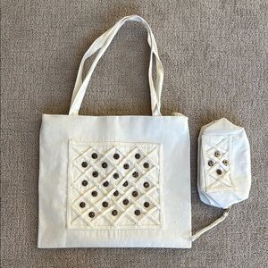 Canvas Tote Bag with Matching Pouch